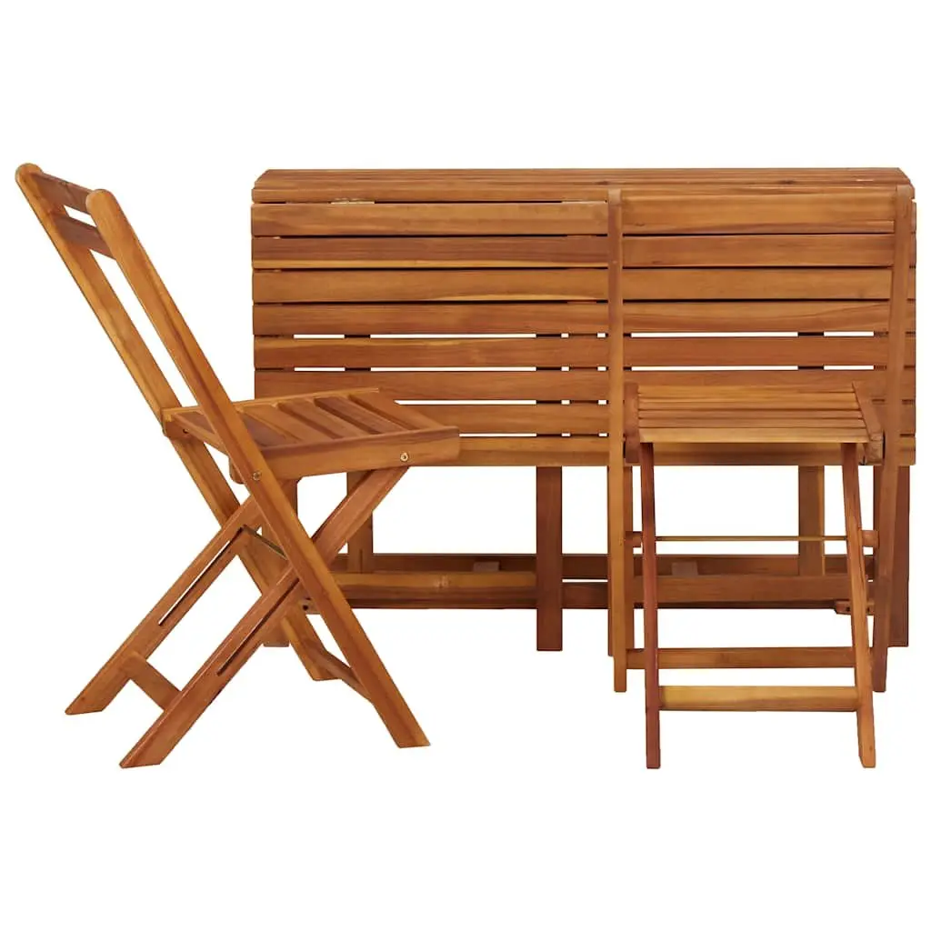 Garden Planter Table with 2 Folding Bistro Chairs Outdoor Furniture Set