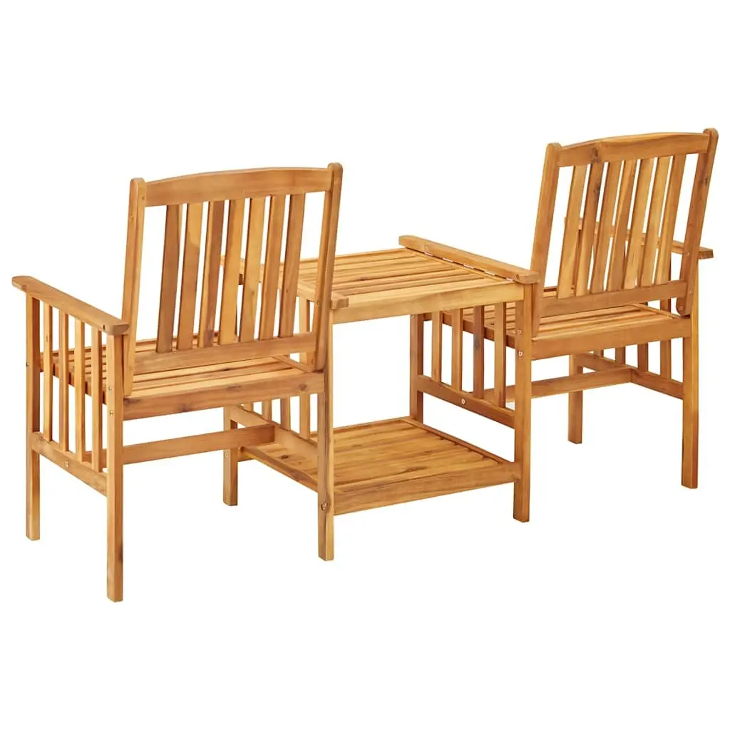 Bistro Set for Garden and Patio 2 Chairs Tea Table Brown