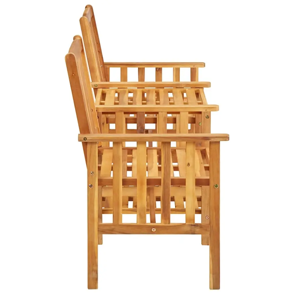 Bistro Set for Garden and Patio 2 Chairs Tea Table Brown