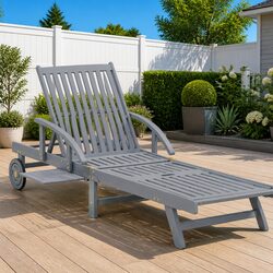 Specifications of Grey Wooden Adjustable Sun Lounger