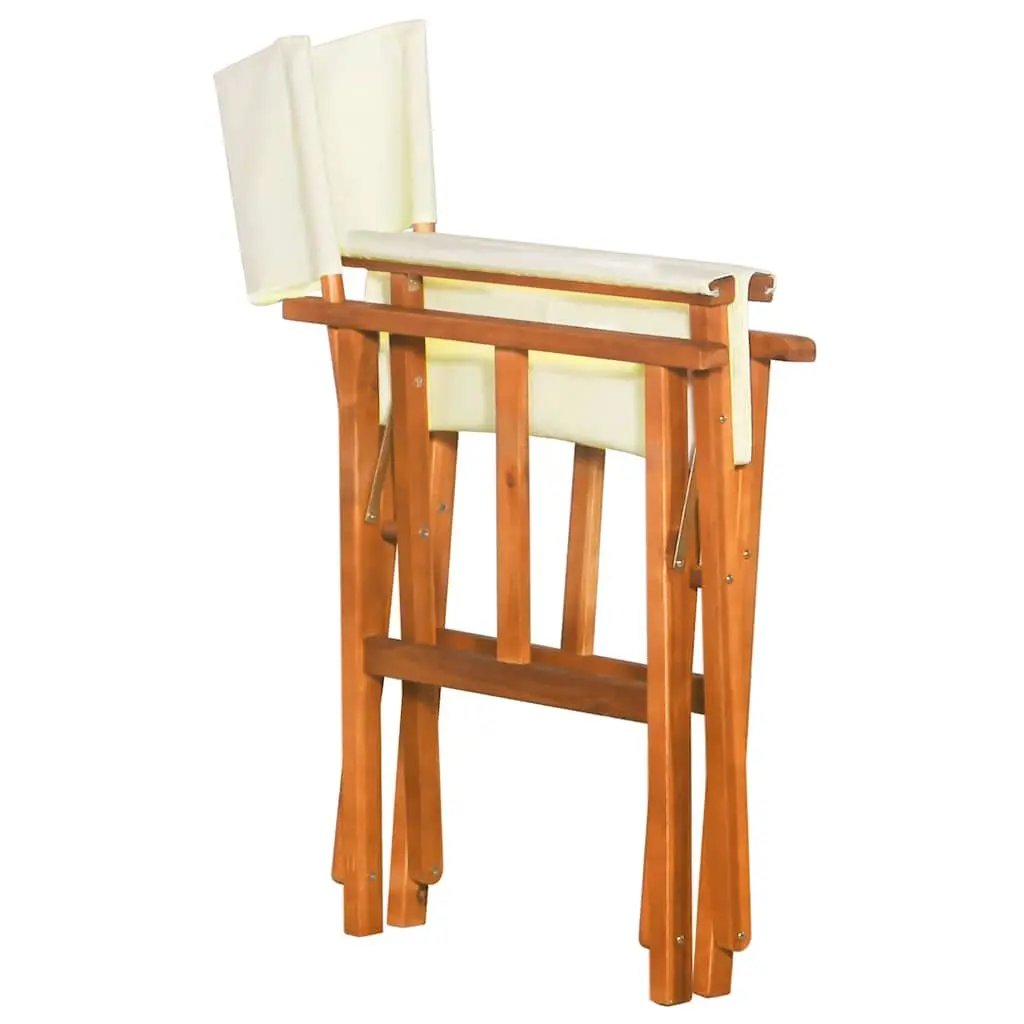 Outdoor Director's Chairs 2 pcs Folding Wooden Garden Seating Brown Camping