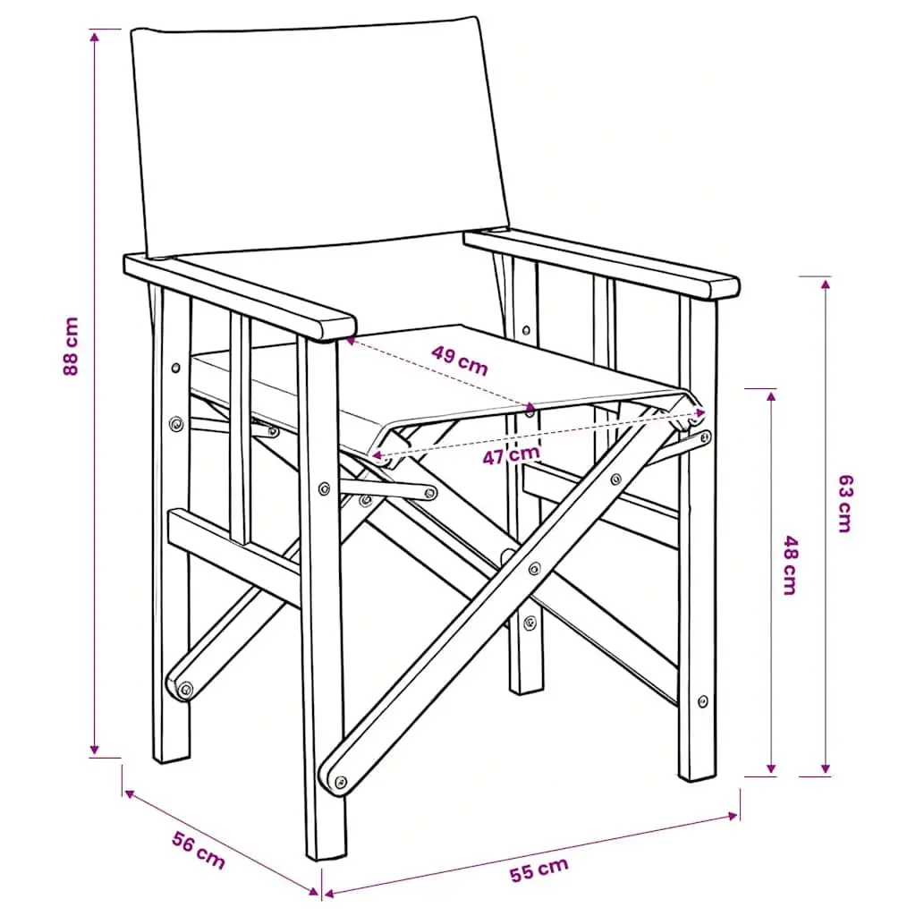 Folding Director's Chairs for Outdoor Use 2 Pack Brown Wooden