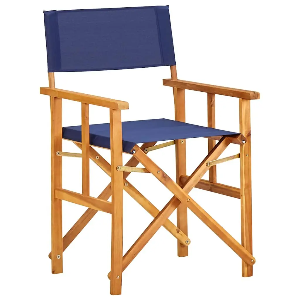 Folding Director's Chairs Set of 2 Outdoor Camping Beach Seating Blue