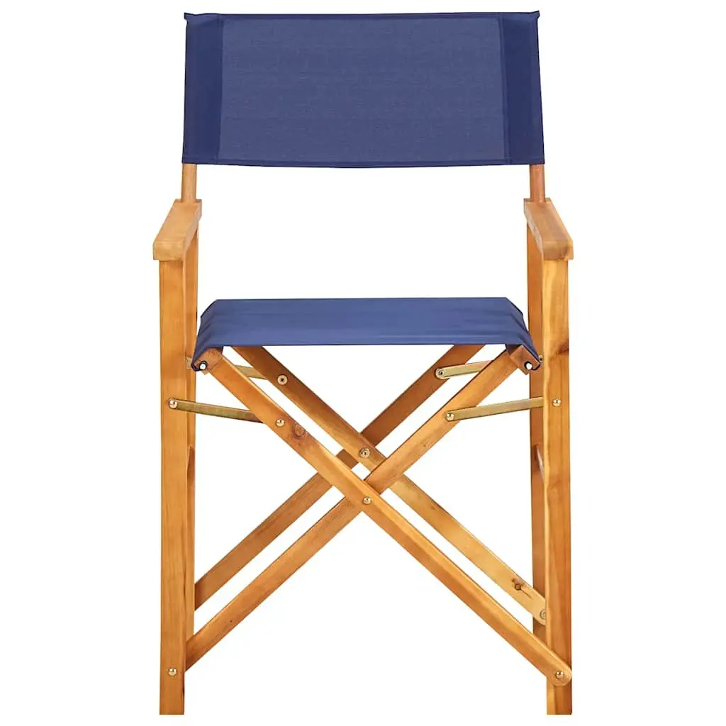 Folding Director's Chairs Set of 2 Outdoor Camping Beach Seating Blue