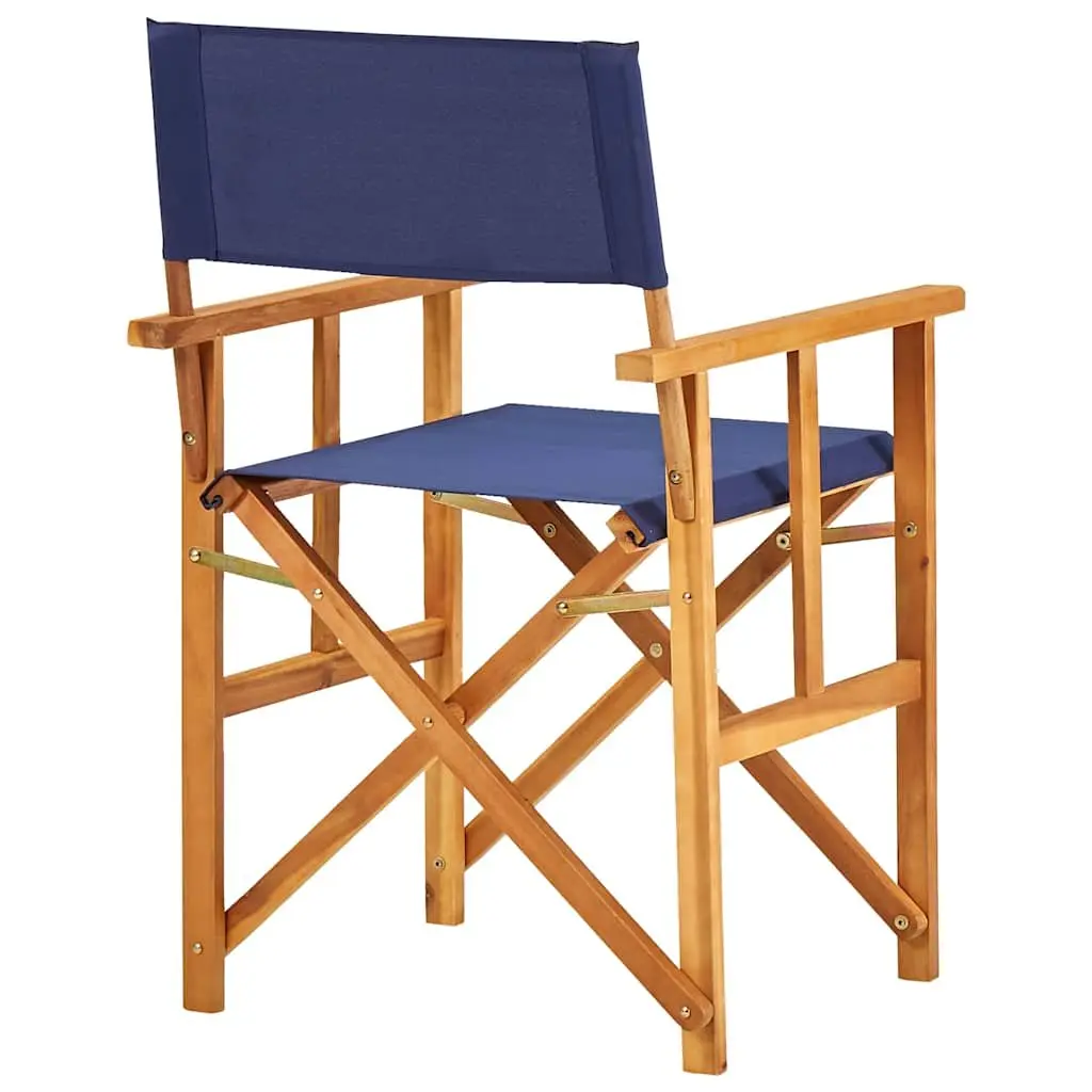 Folding Director's Chairs Set of 2 Outdoor Camping Beach Seating Blue