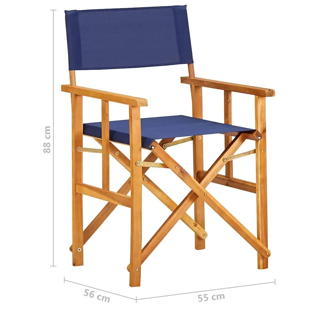 Folding Director's Chair Outdoor Seating Camping Beach Portable Blue Seat