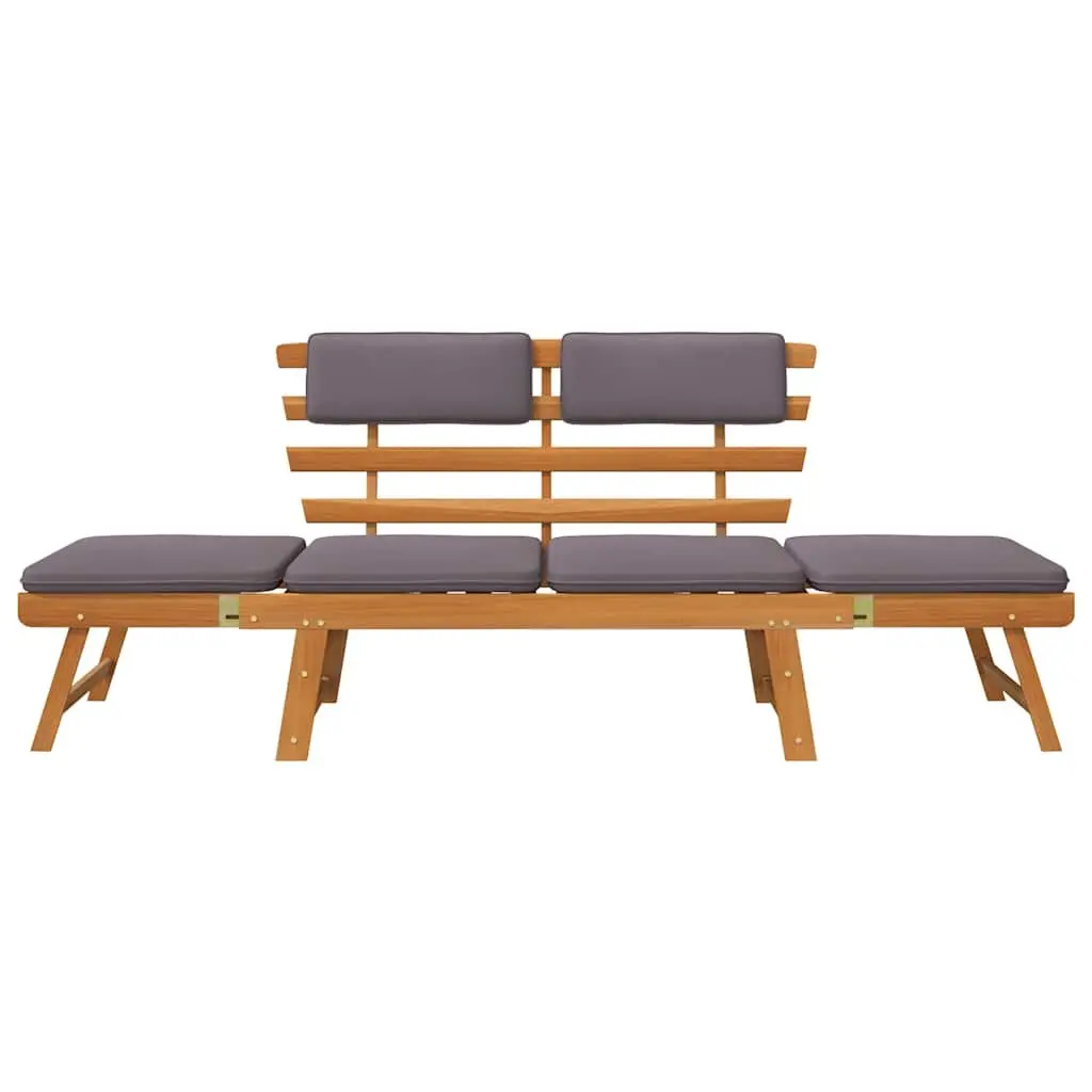 Outdoor Garden Daybed Bench 190cm Convertible Sun Lounger with Cushions