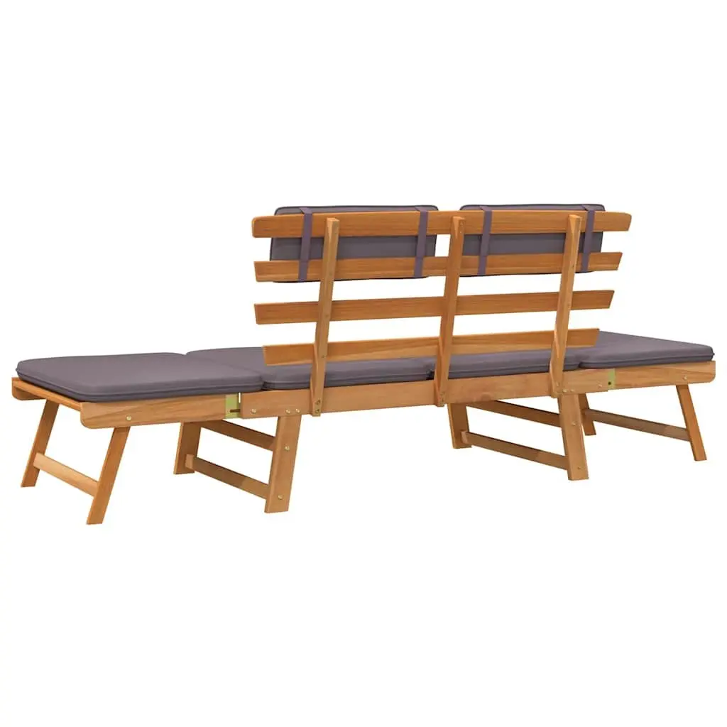 Outdoor Garden Daybed Bench 190cm Convertible Sun Lounger with Cushions