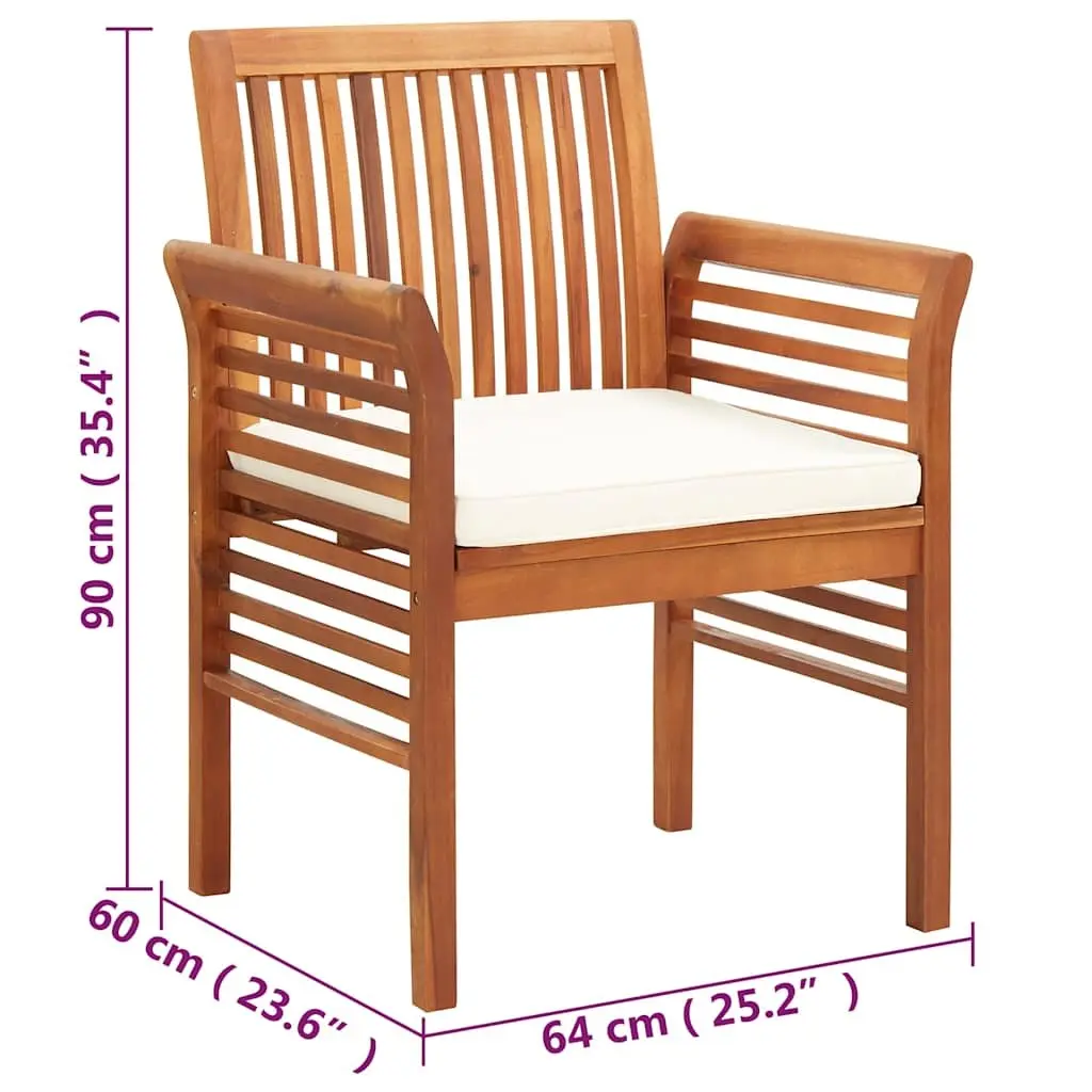 Acacia Wood Outdoor Dining Chairs Set