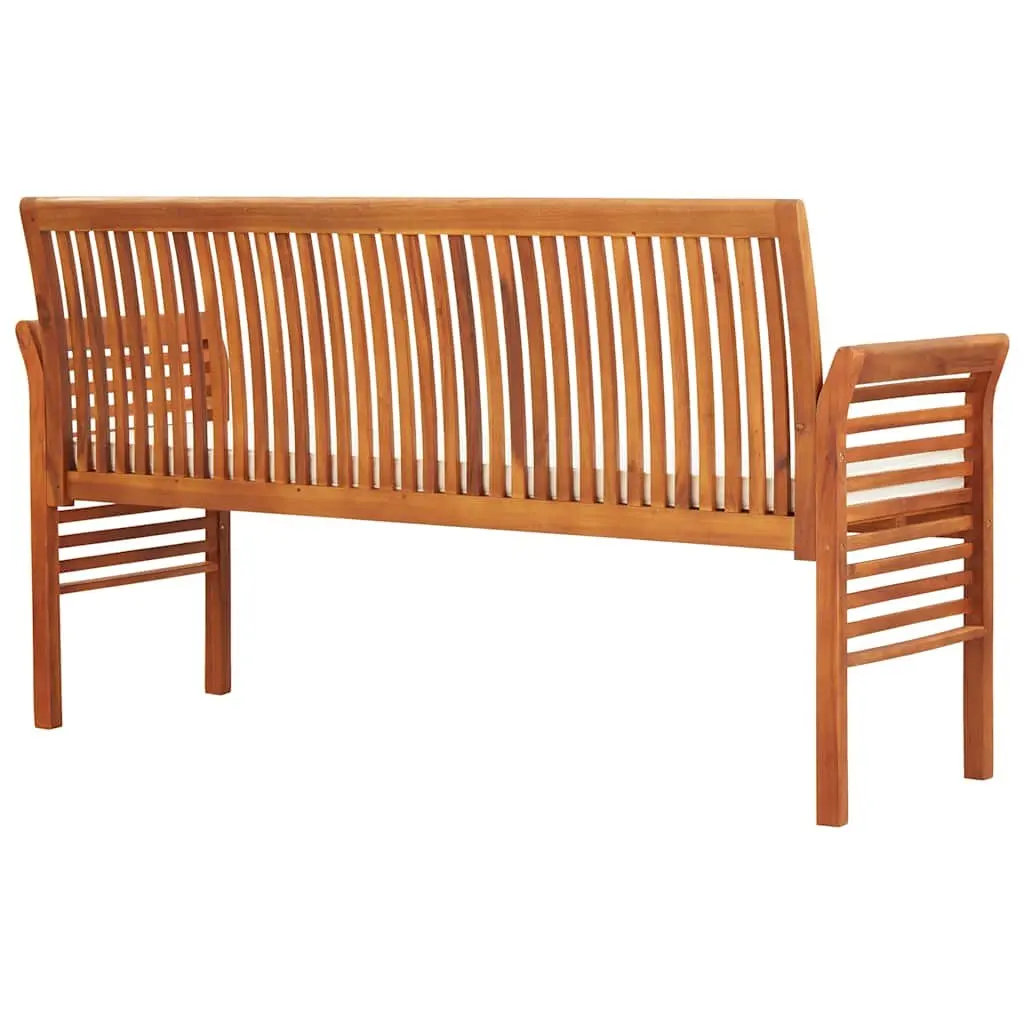 3-Seater Garden Bench for Patio 150cm Acacia Wood with Cushion Brown