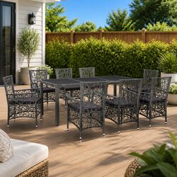 Specifications of the 9-Piece Outdoor Dining Set in Grey