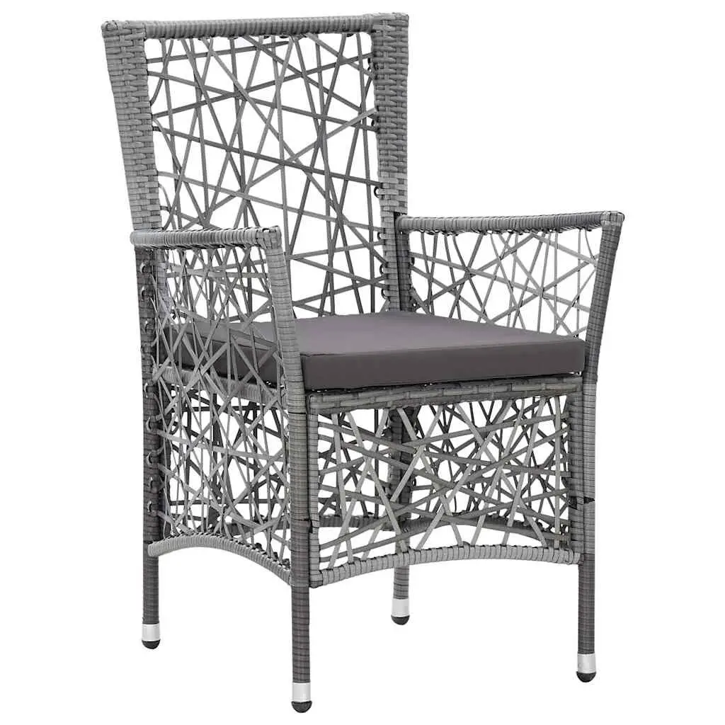 Grey Garden Chairs with Cushions Set