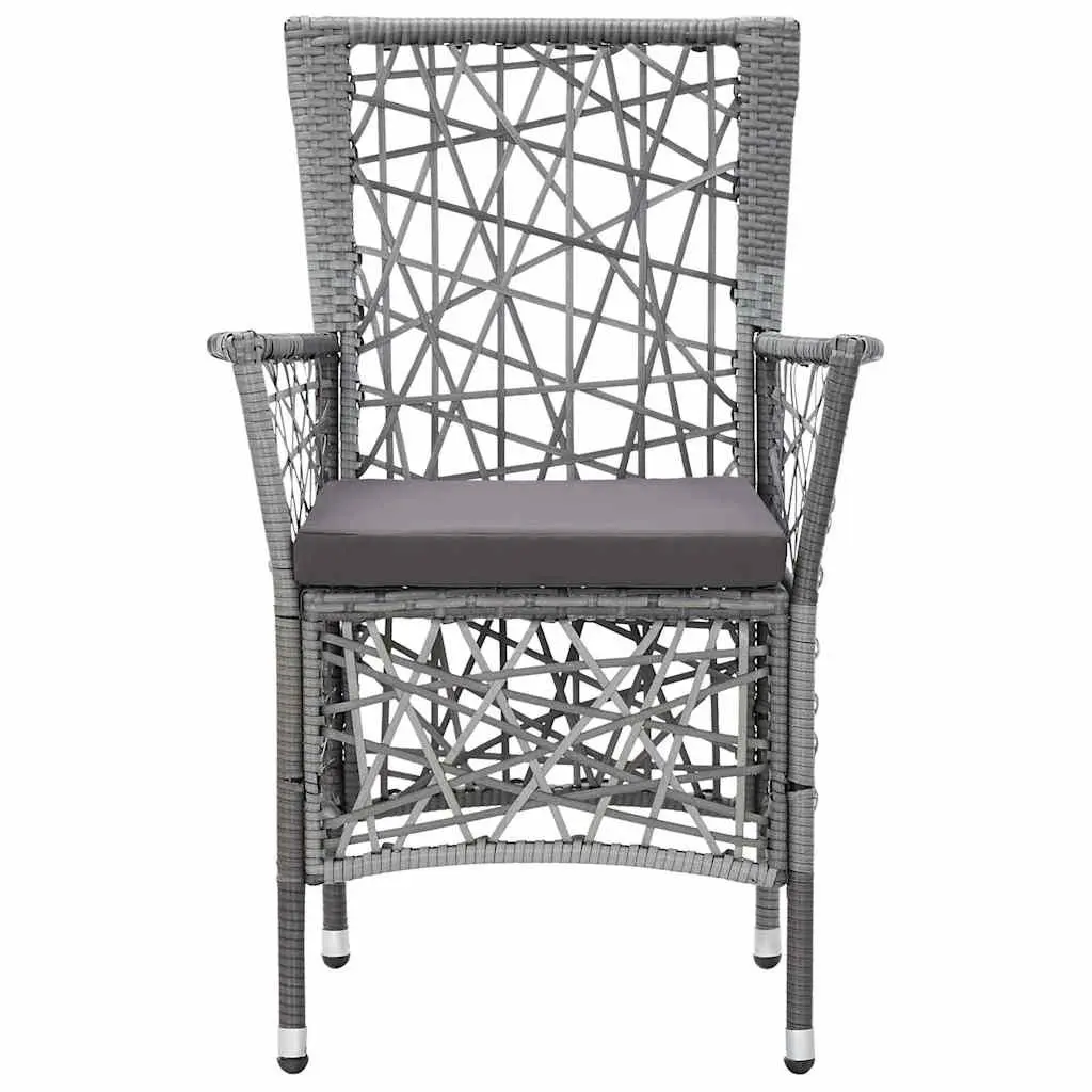 Grey Garden Chairs with Cushions Set