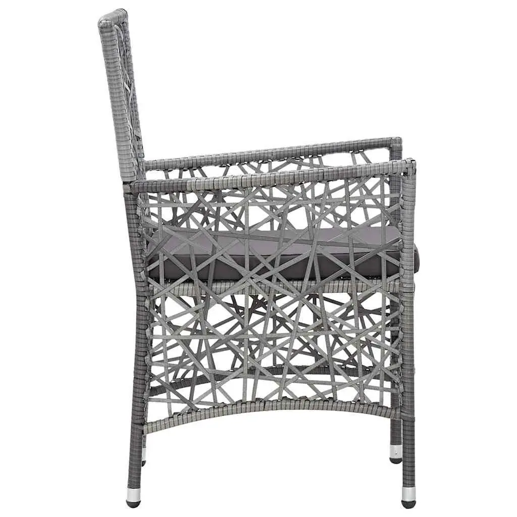 Grey Garden Chairs with Cushions Set