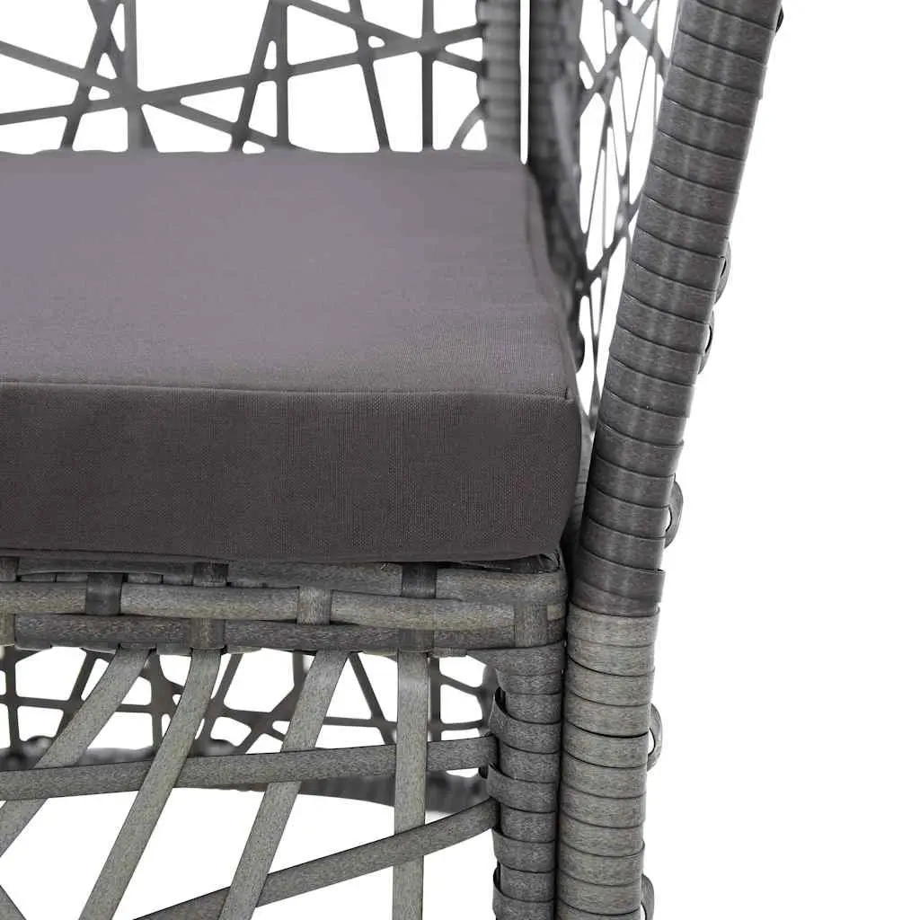 Grey Garden Chairs with Cushions Set