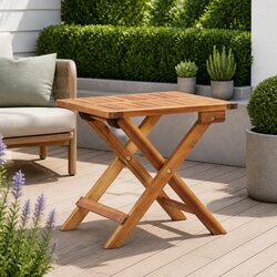Folding Coffee Table Dimensions: 40x40x40cm, Brown