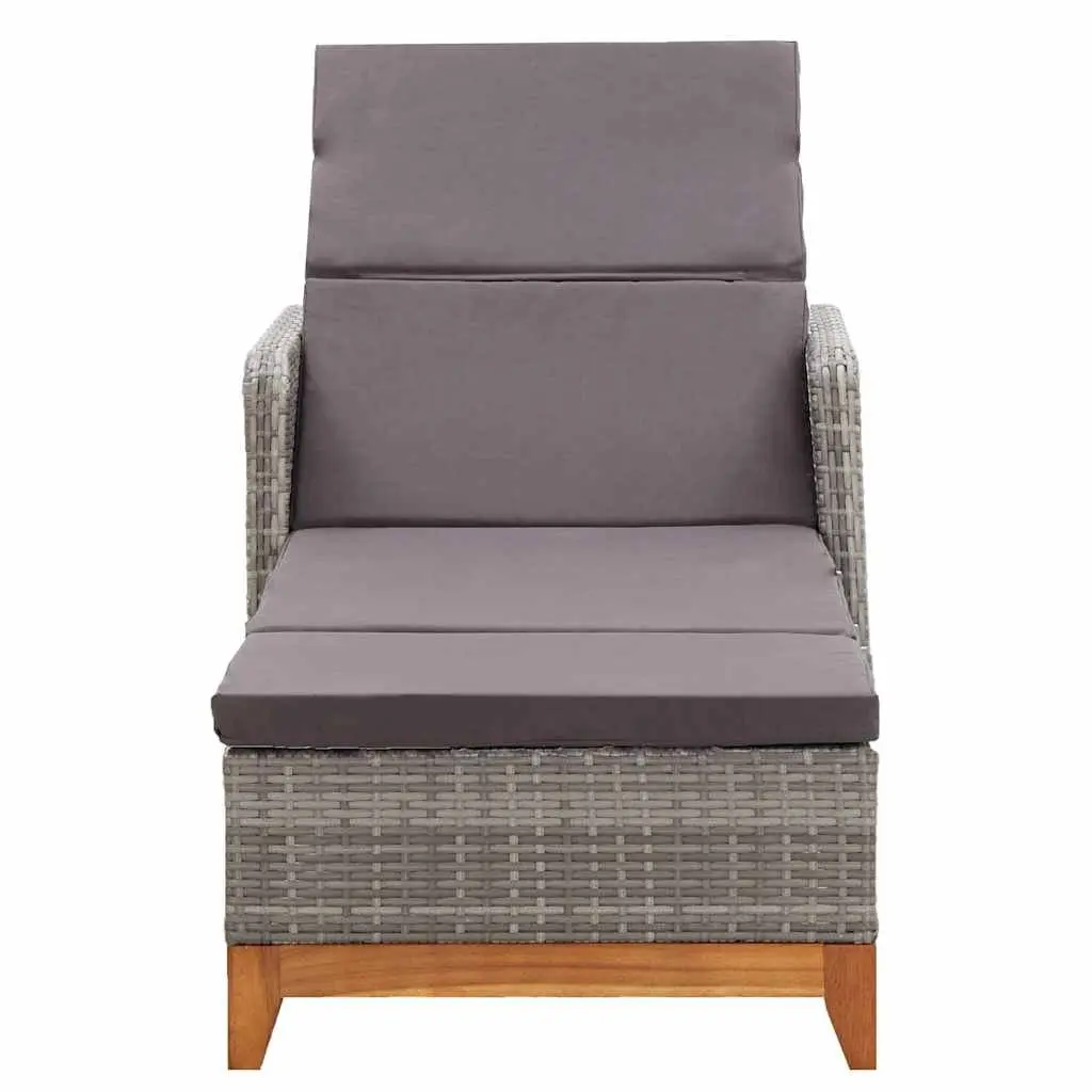 Outdoor Lounger Patio Garden Furniture Reclining With Armrests Grey