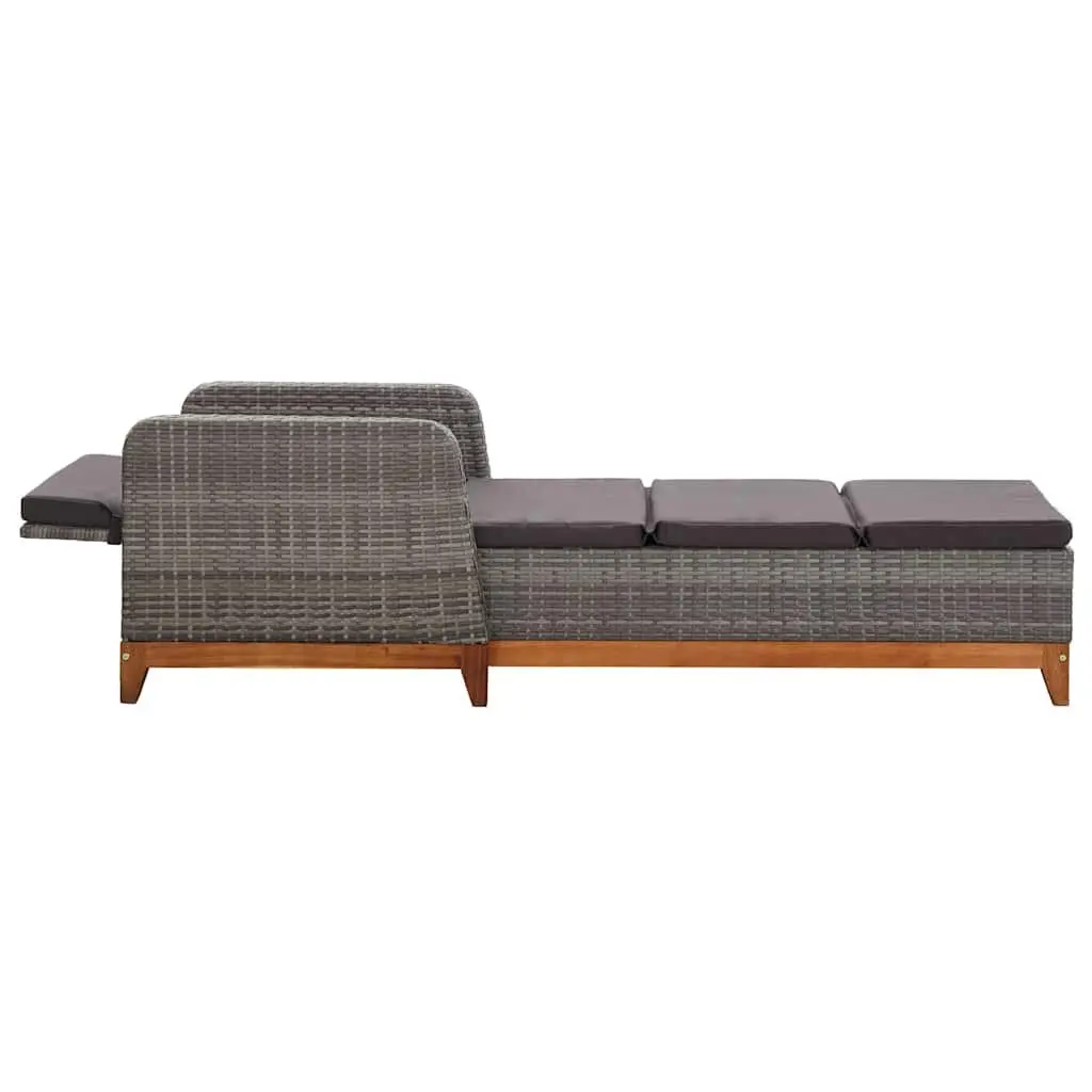 Outdoor Lounger Patio Garden Furniture Reclining With Armrests Grey