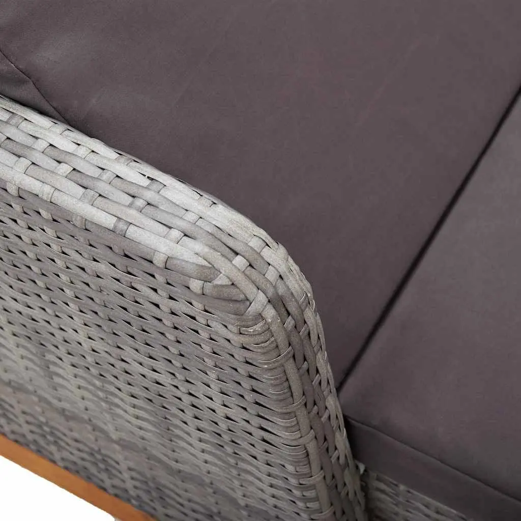 Outdoor Lounger Patio Garden Furniture Reclining With Armrests Grey