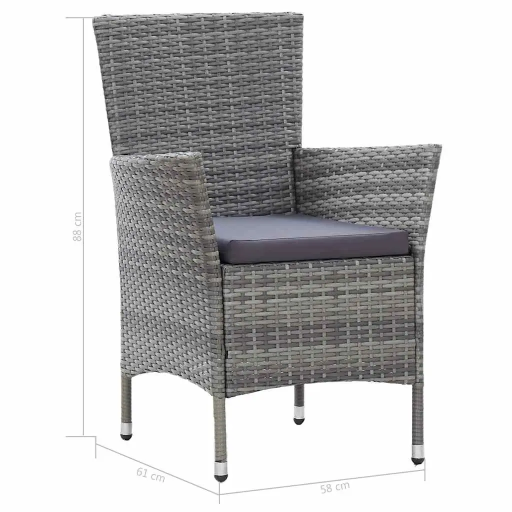 5 Piece Outdoor Dining Set Patio Garden Furniture Grey