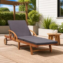 Features of the Acacia Wood Sun Lounger with Wheels