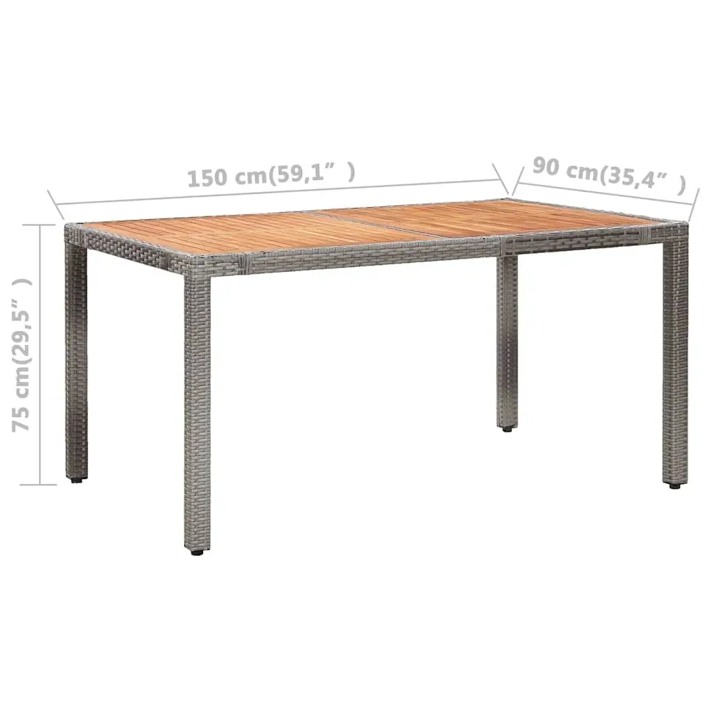 Outdoor Dining Set 7 Piece Garden Furniture for Patio Grey