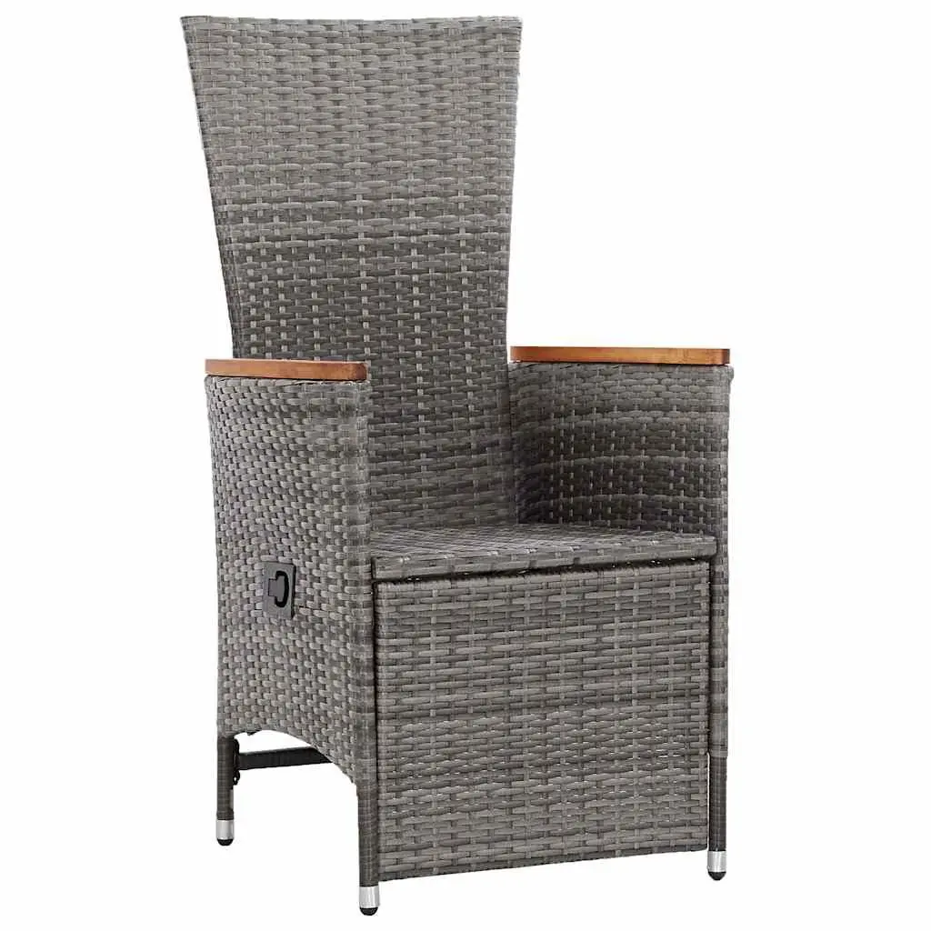 Reclining Garden Chairs Outdoor Use 2 Piece Grey