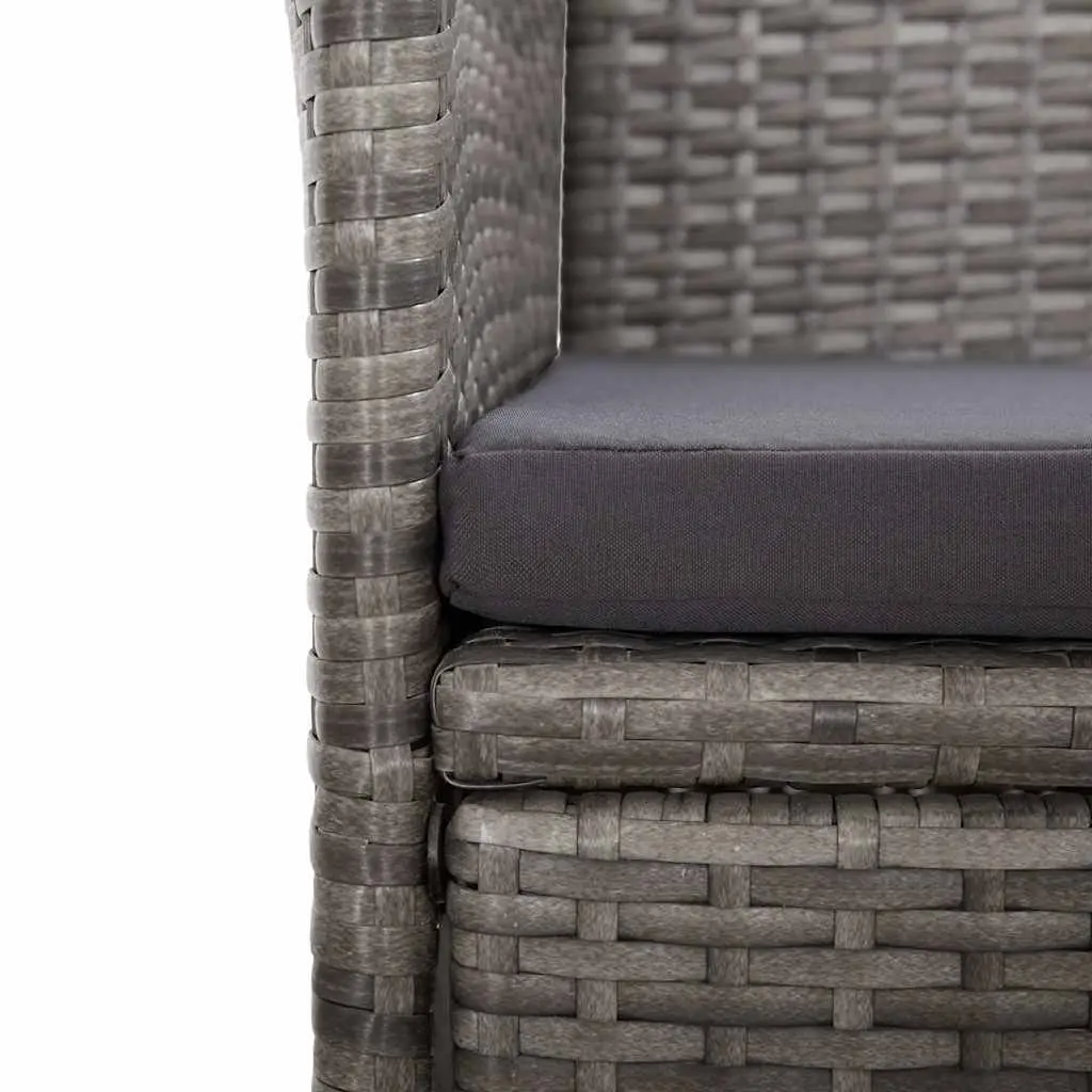 Reclining Garden Chairs Outdoor Use 2 Piece Grey