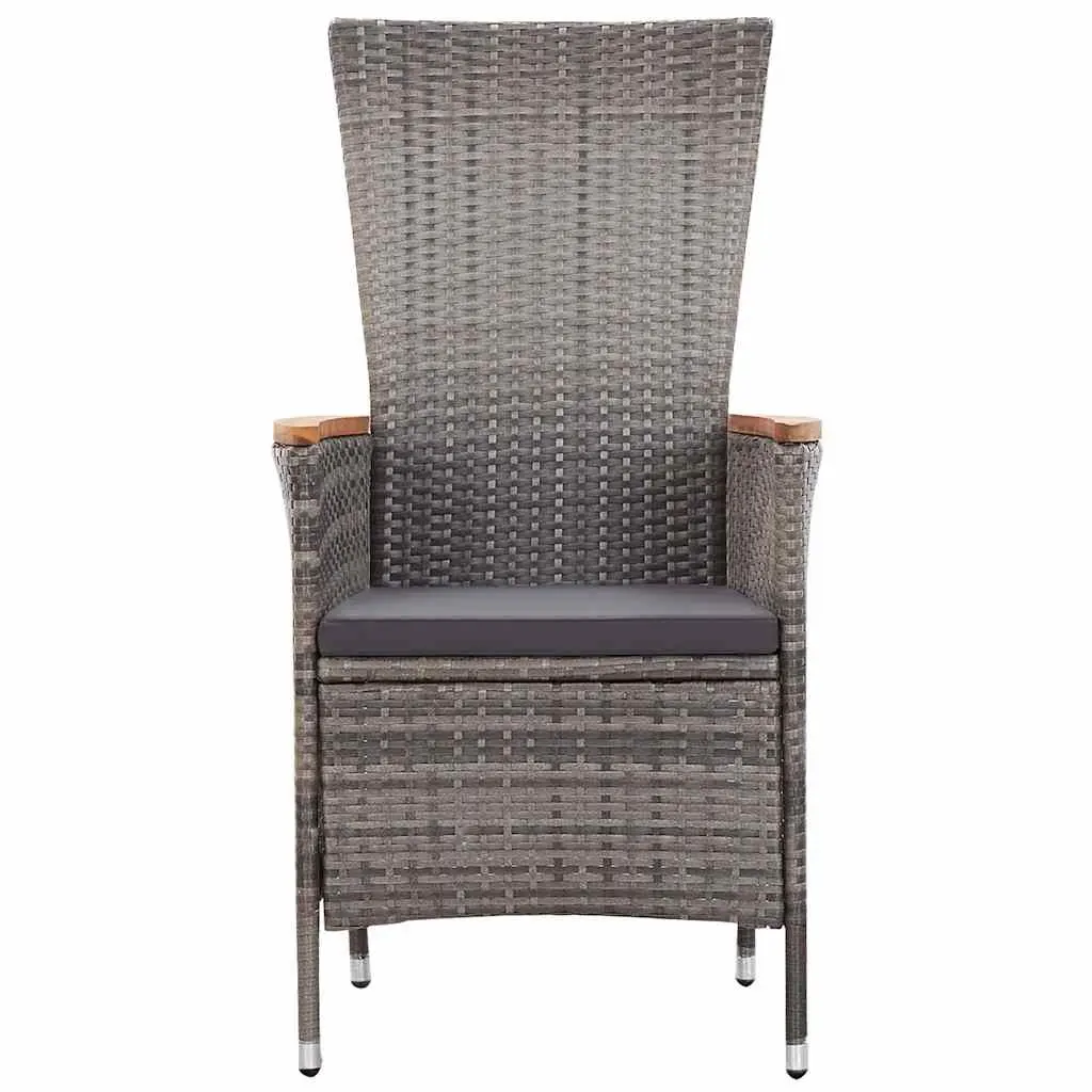 Outdoor Armchairs 2 pcs Set Garden Patio Seating with Cushions Grey