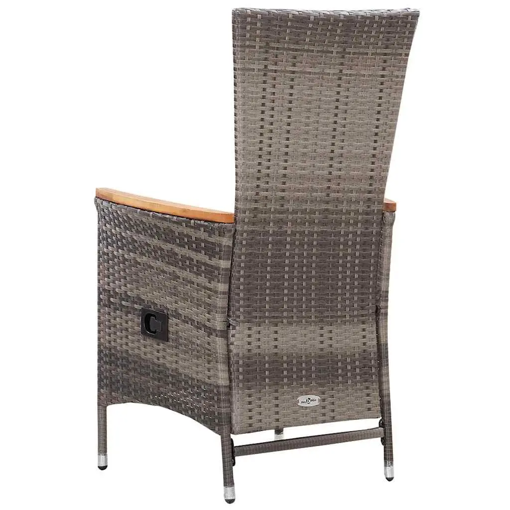 Outdoor Armchairs 2 pcs Set Garden Patio Seating with Cushions Grey