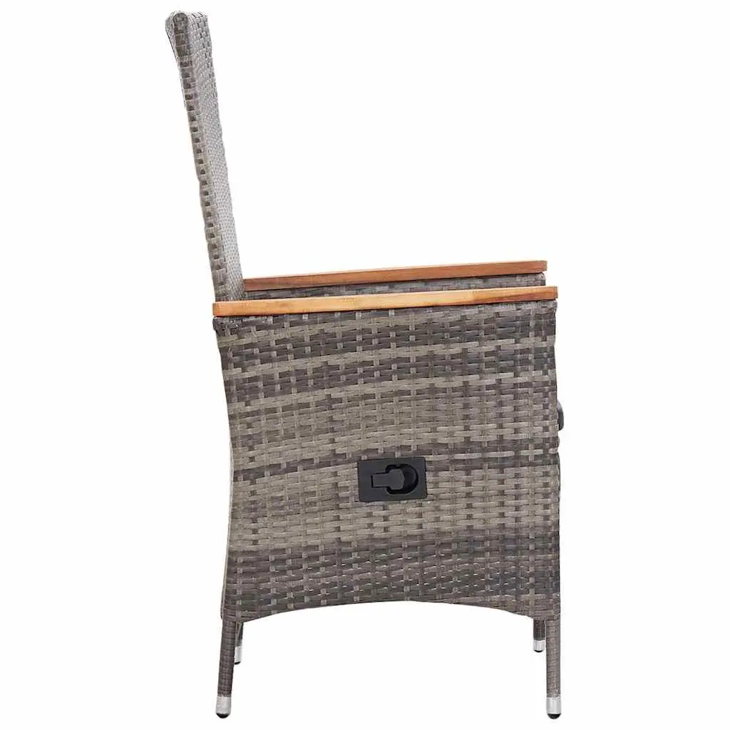Outdoor Armchairs 2 pcs Set Garden Patio Seating with Cushions Grey