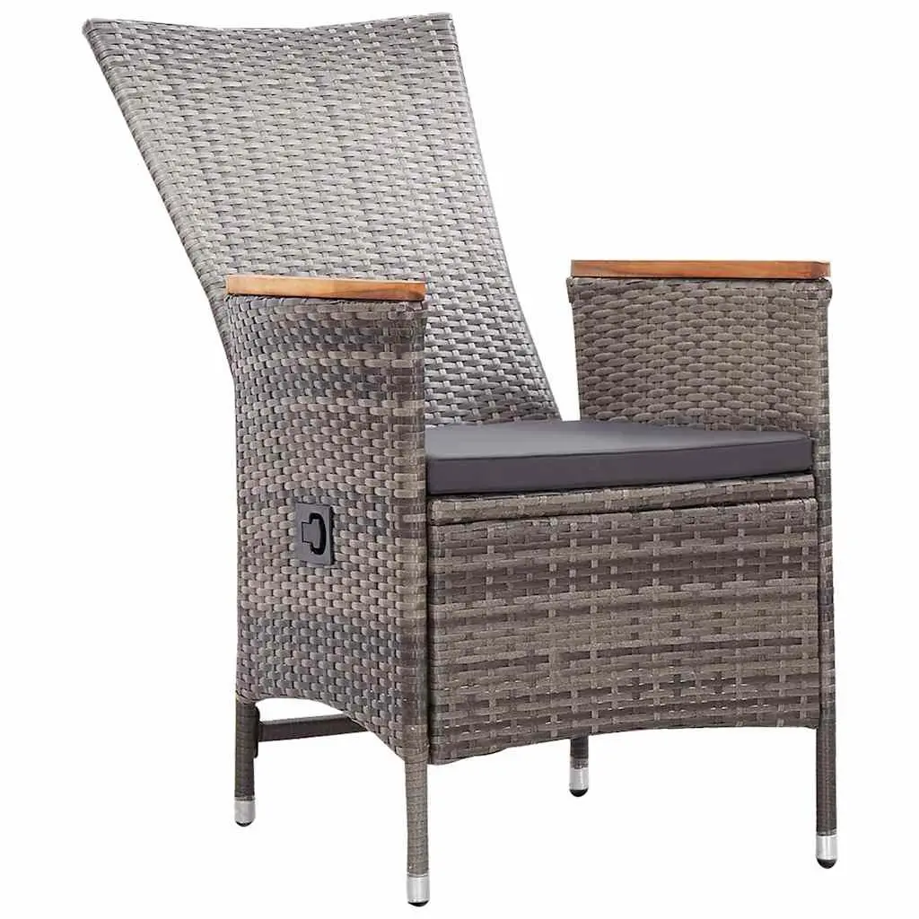 Outdoor Armchairs 2 pcs Set Garden Patio Seating with Cushions Grey