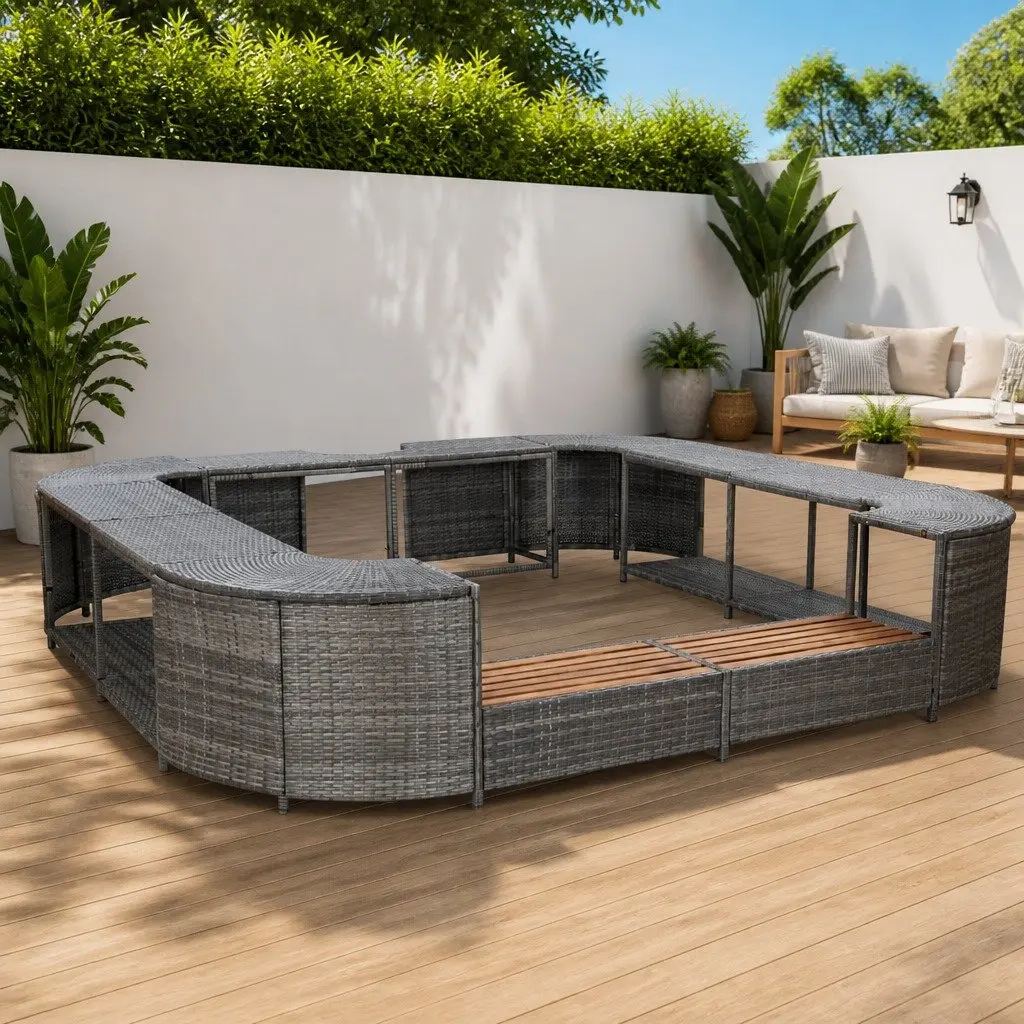 Square Spa Surround Grey 268cm