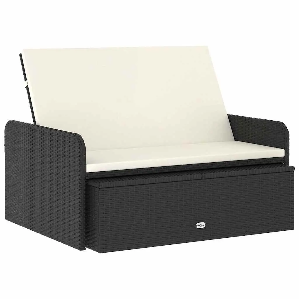 2 Piece Garden Lounge Set Outdoor Sofa Rattan Furniture Black