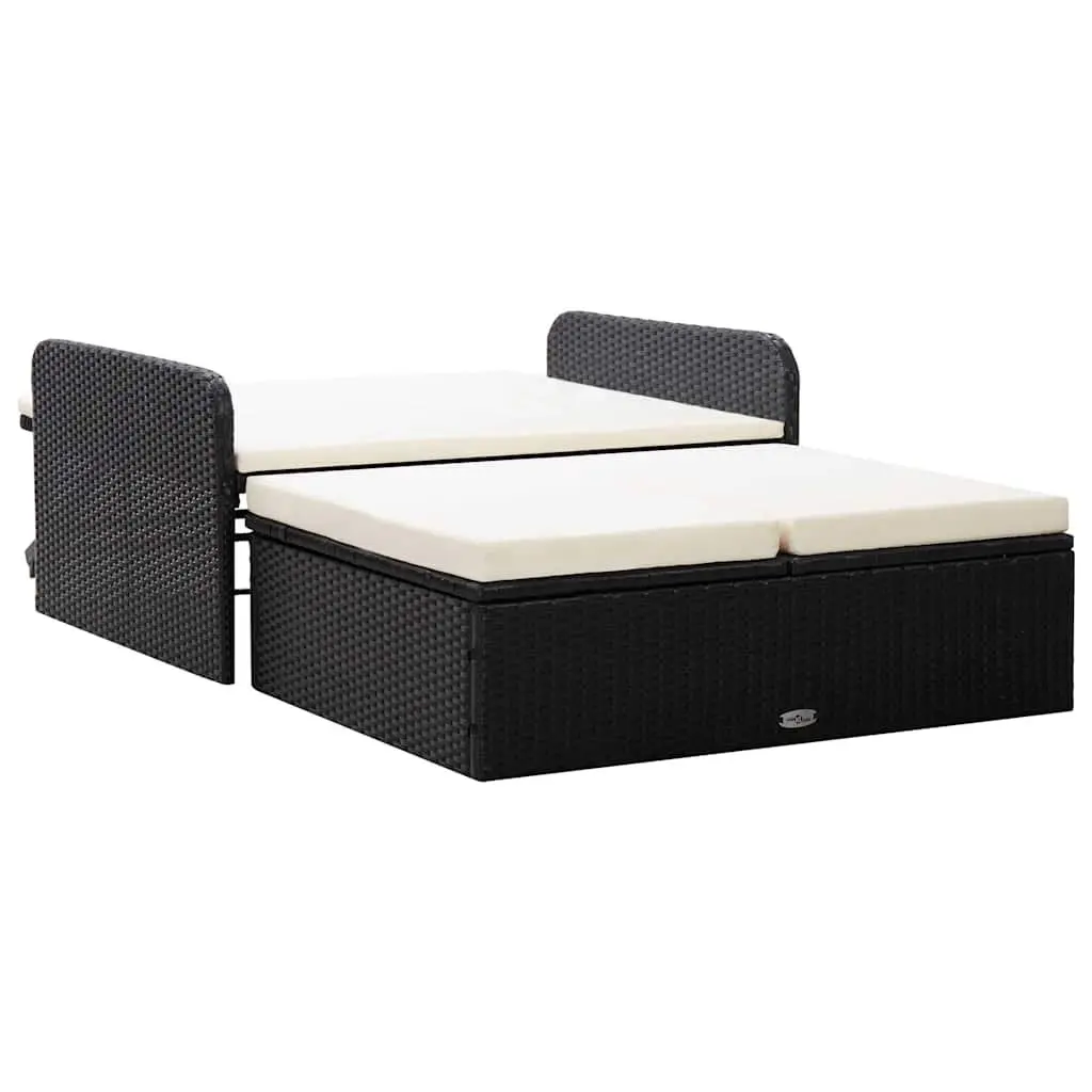 2 Piece Garden Lounge Set Outdoor Sofa Rattan Furniture Black