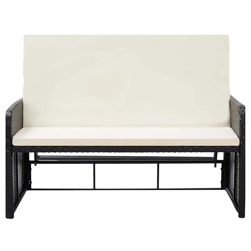2 Piece Garden Lounge Set Outdoor Sofa Rattan Furniture Black