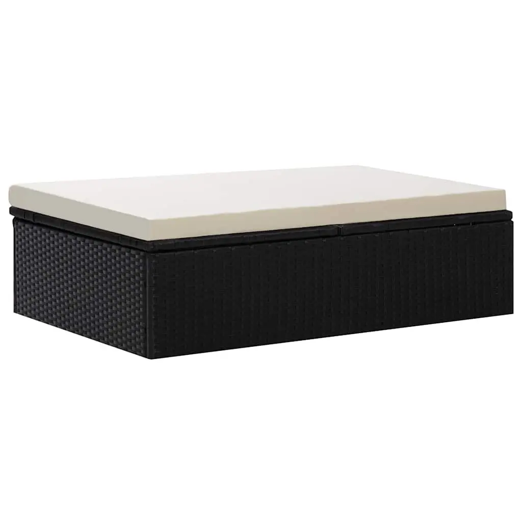2 Piece Garden Lounge Set Outdoor Sofa Rattan Furniture Black