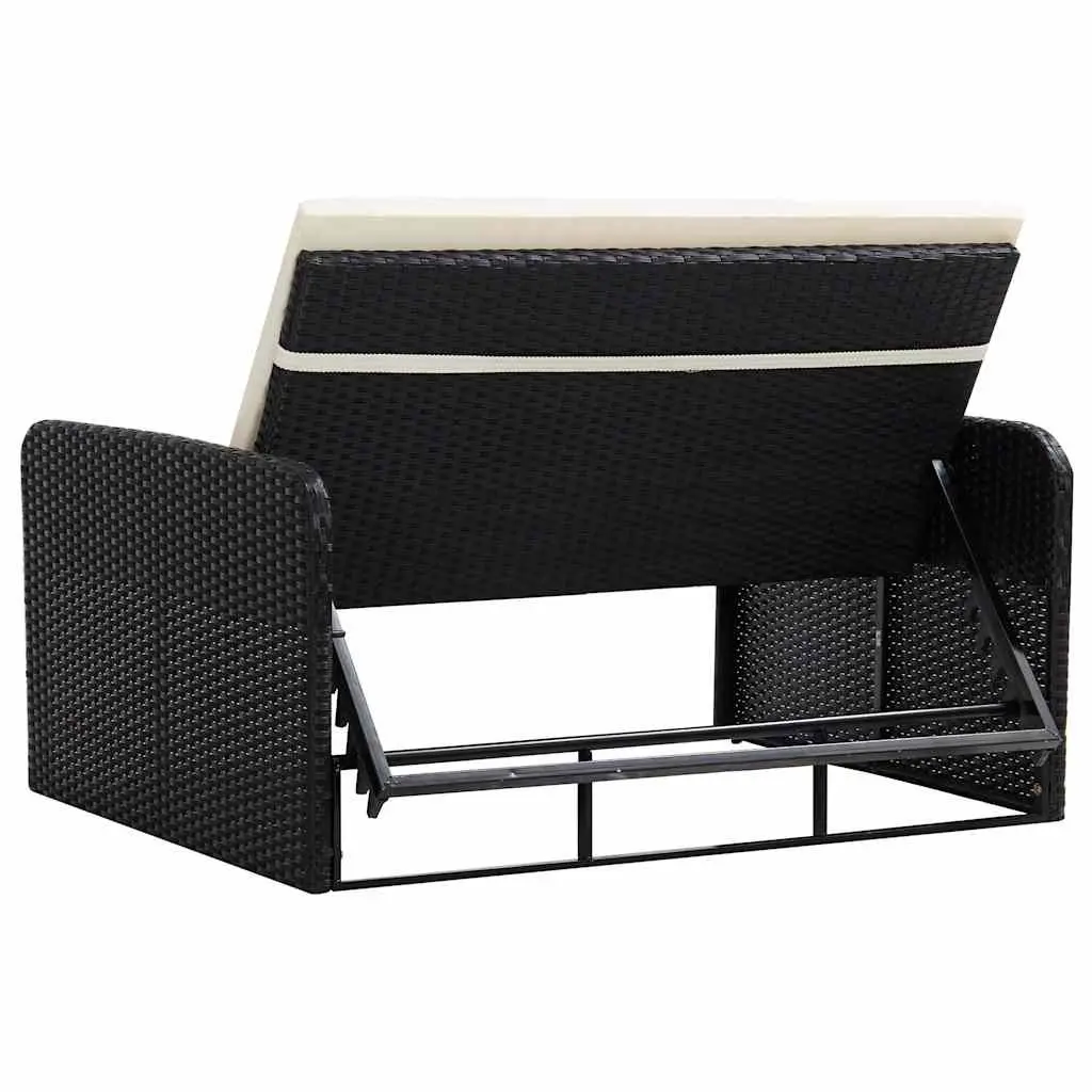 2 Piece Garden Lounge Set Outdoor Sofa Rattan Furniture Black