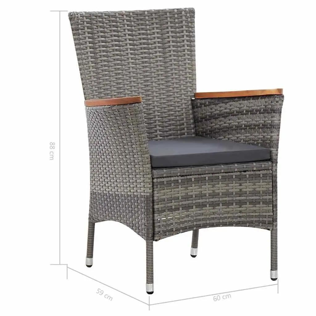Garden Dining Set 9 Piece Outdoor Furniture for Patio Grey