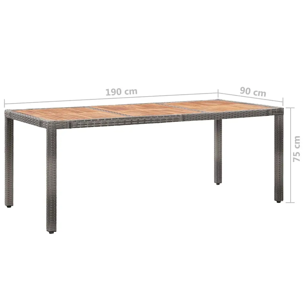 Garden Dining Set 9 Piece Outdoor Furniture for Patio Grey