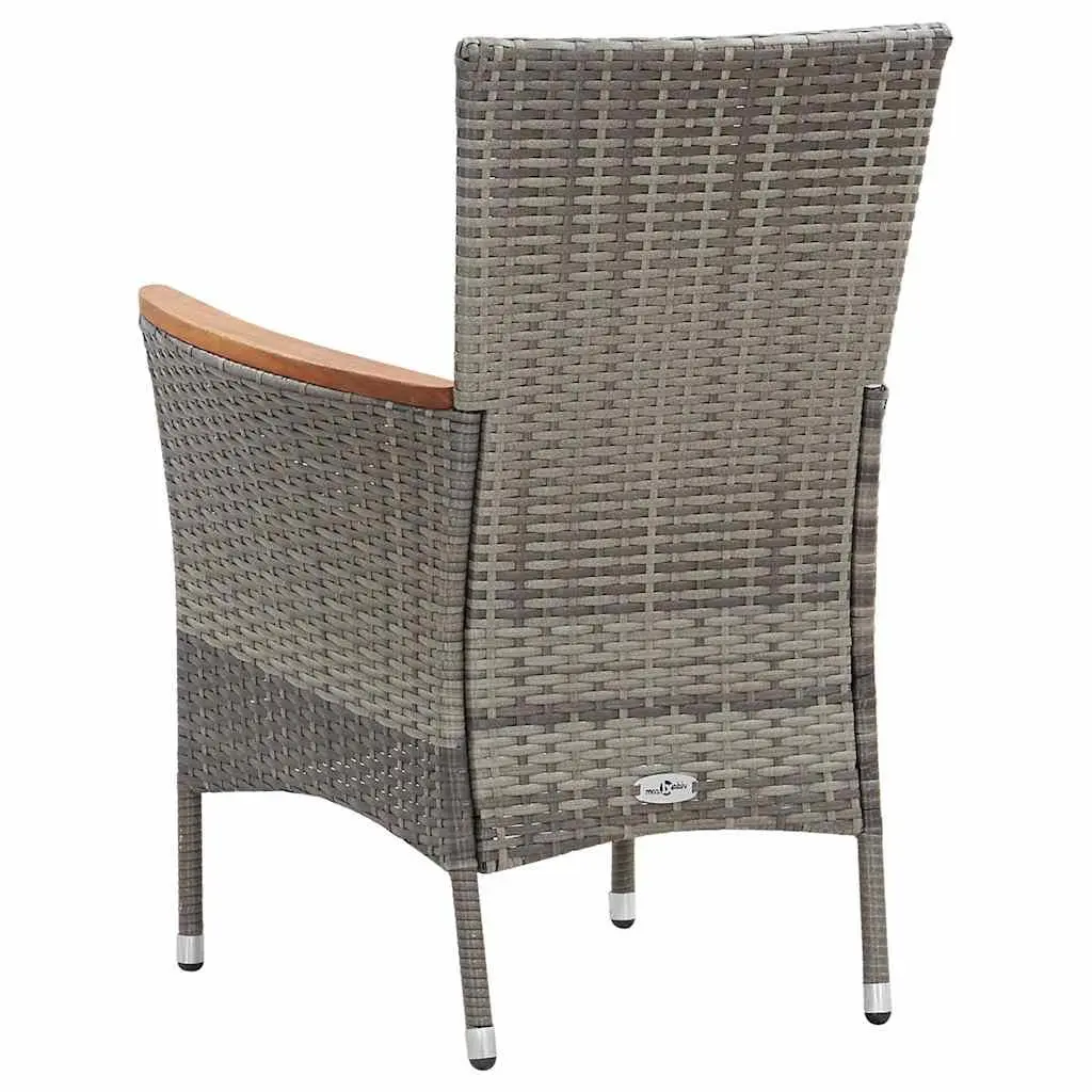 Garden Dining Set Outdoor Furniture 7 Piece Grey