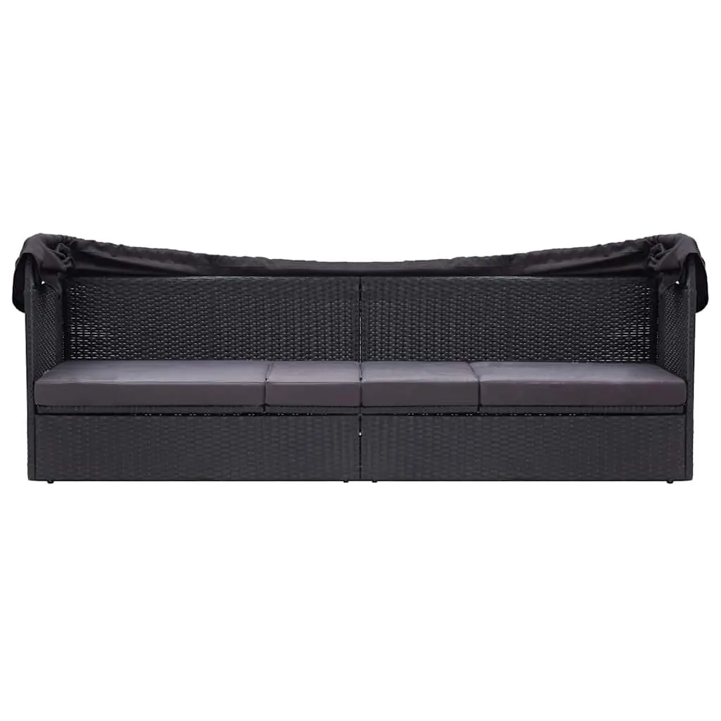 Outdoor Daybed Sun Lounger for Garden Patio Pool Black