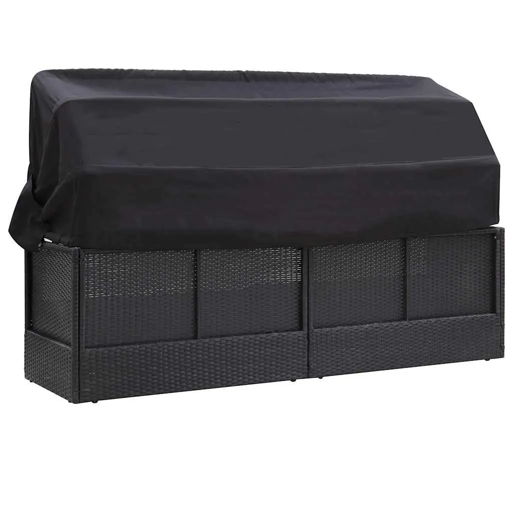 Outdoor Daybed Sun Lounger for Garden Patio Pool Black