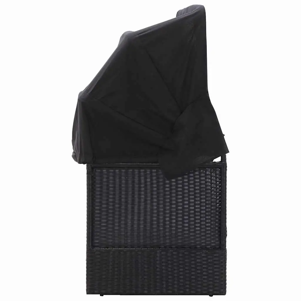 Outdoor Daybed Sun Lounger for Garden Patio Pool Black