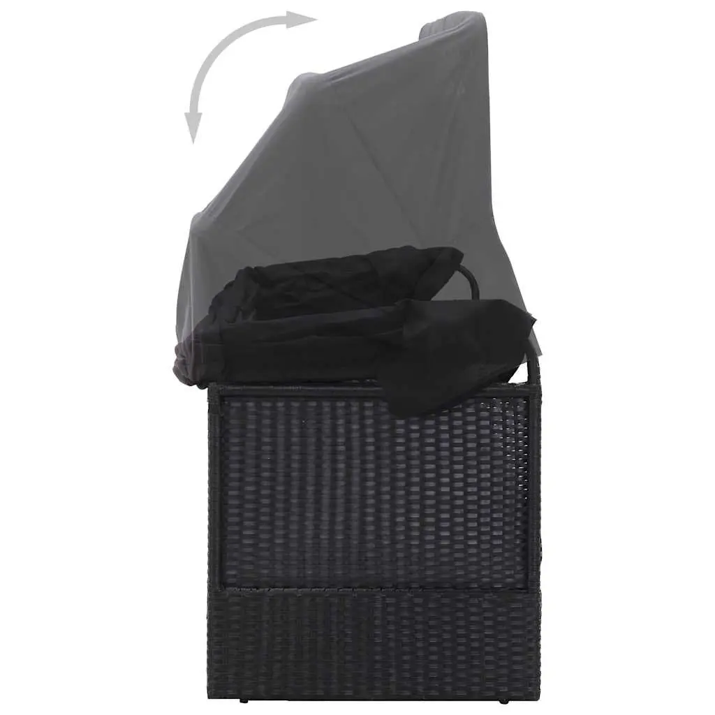 Outdoor Daybed Sun Lounger for Garden Patio Pool Black