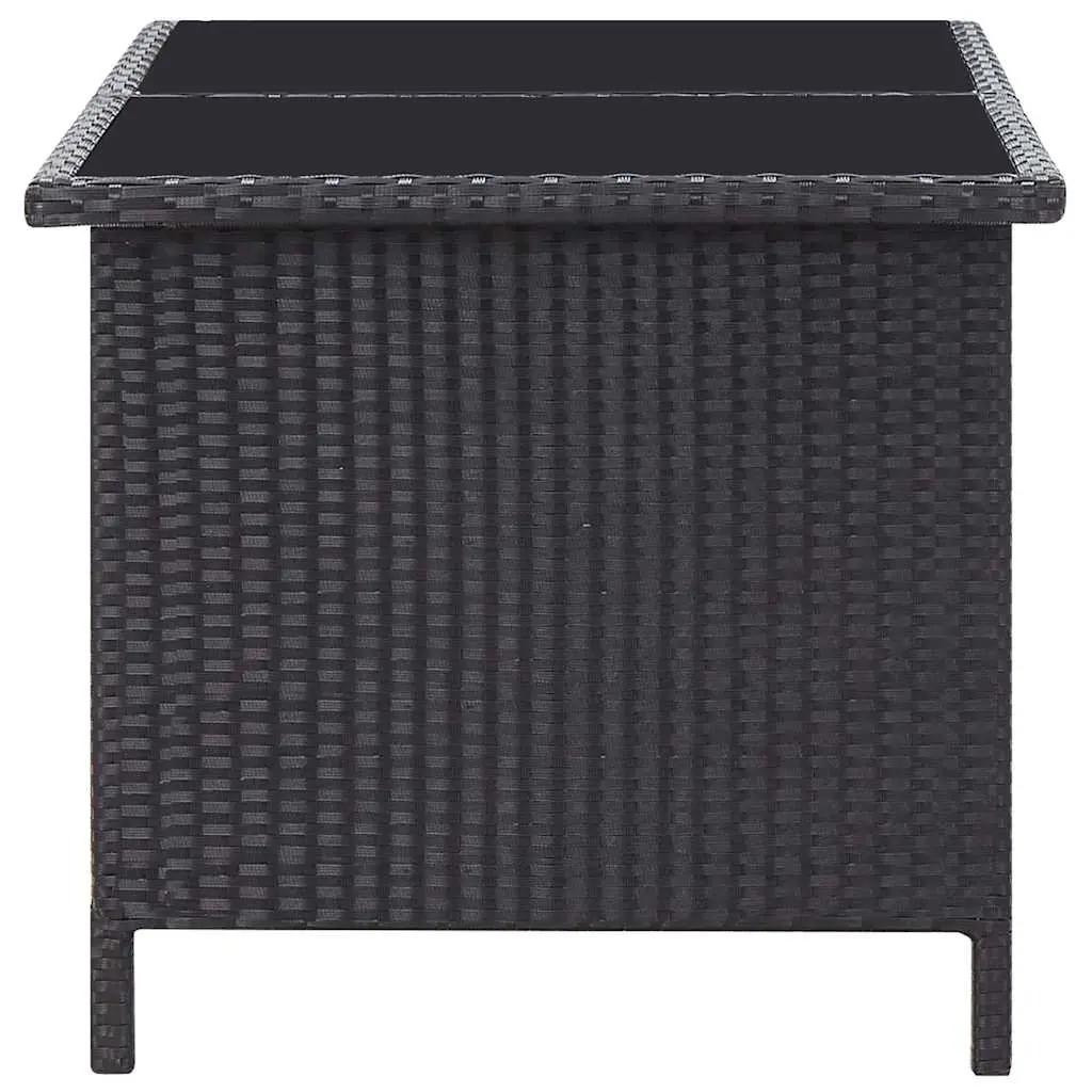 Garden Lounge Set Outdoor Patio 6 Piece Poly Rattan Black Cushions