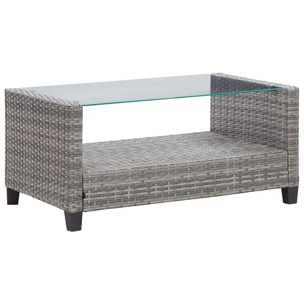 6-Piece Grey Rattan Sofa Set