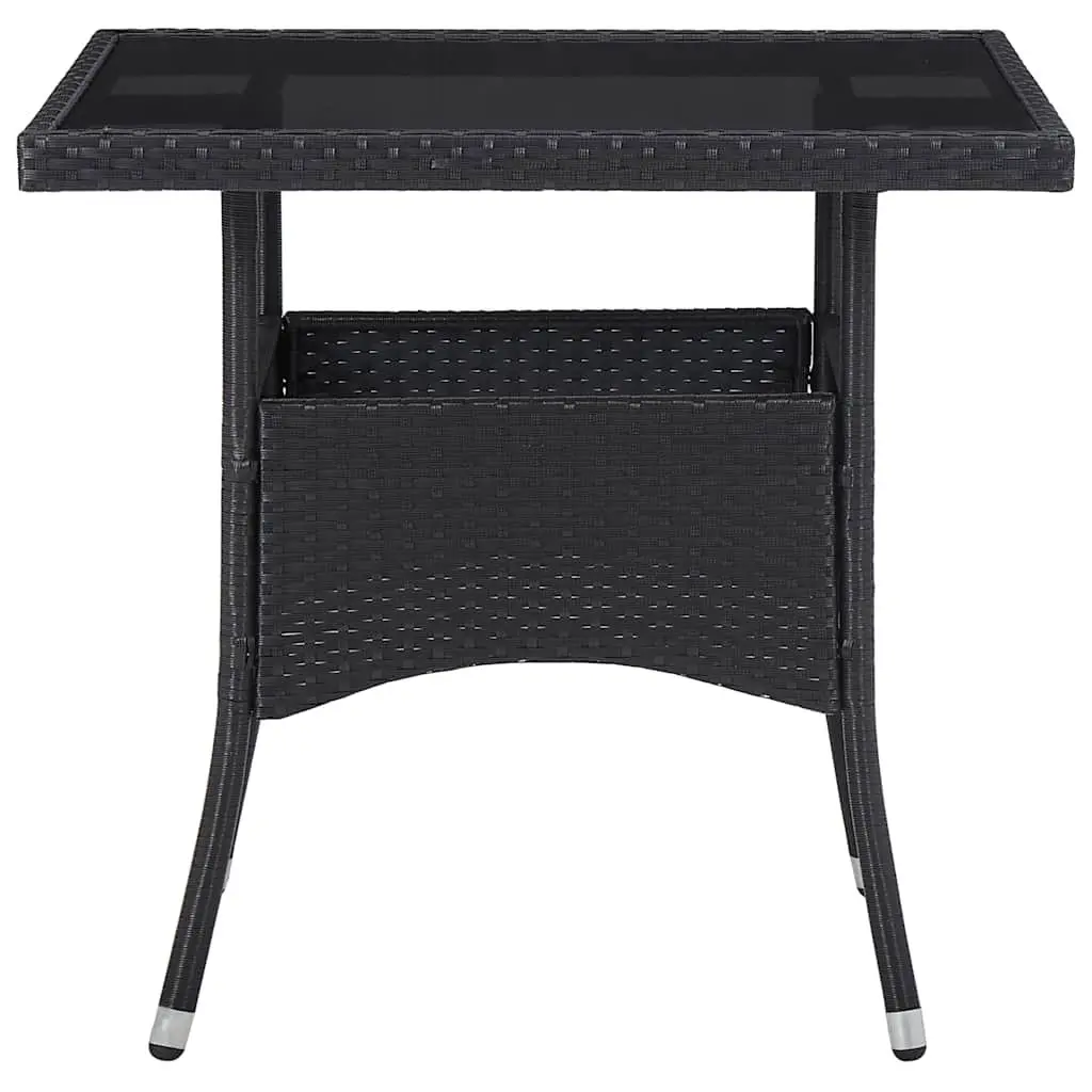 Black Poly Rattan Outdoor Dining Table
