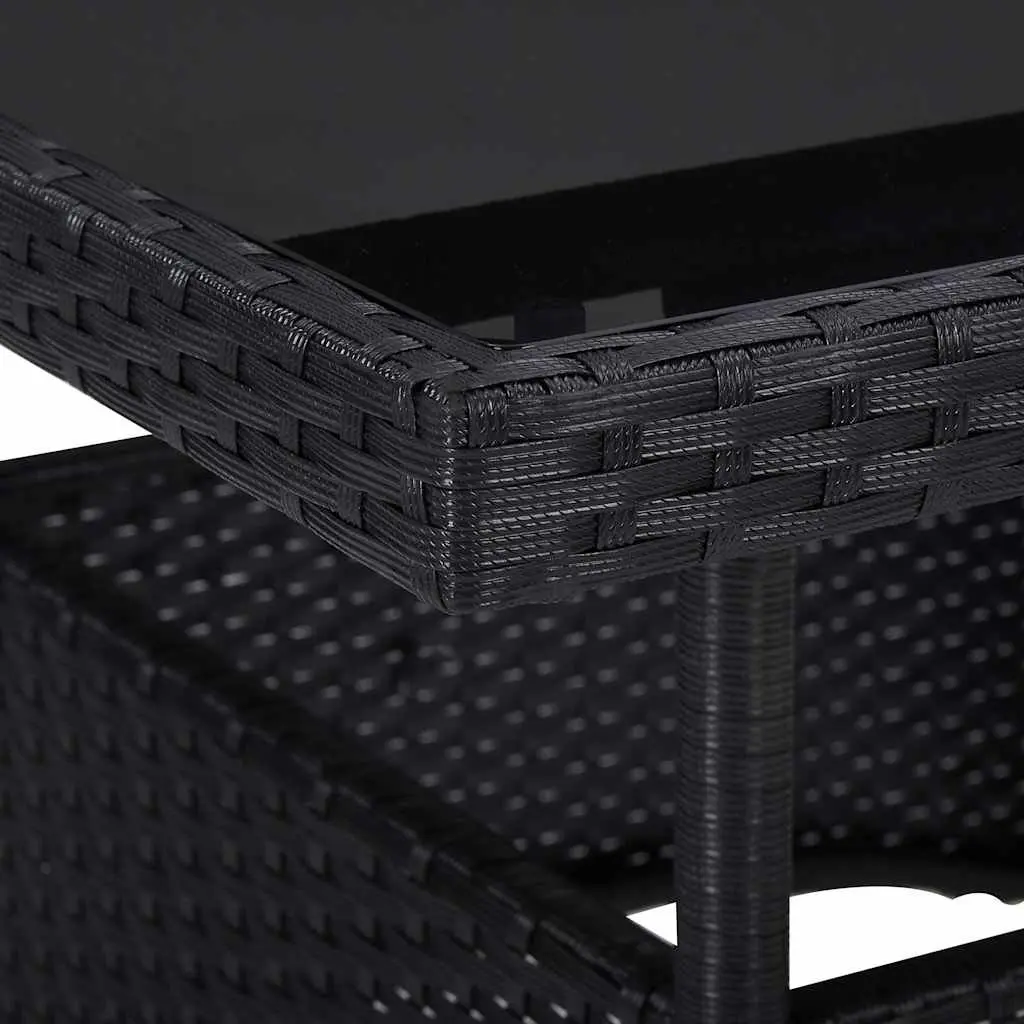 Black Poly Rattan Outdoor Dining Table