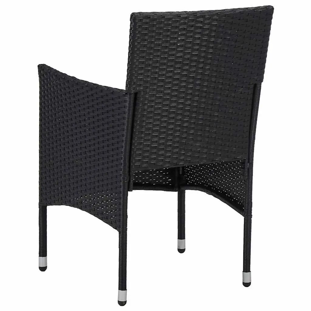 Black Outdoor Dining Chair Set 2pc